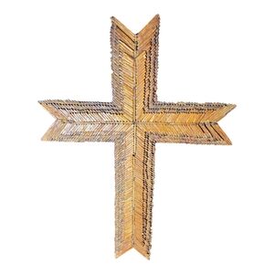 Rustic Brown Cross Wall Decor  Tramp Art Cross.
